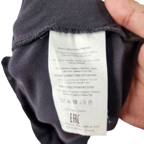 MADO ET LES AUTRES Top Womens 4 Black Long Sleeve Asymmetrical Artsy France - Picture 11 of 12